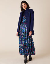 Remmie Short Belted Coat, Blue (BLUE), large