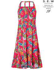 Inna Fruit Print Dress in Recycled Polyester, Pink (PINK), large