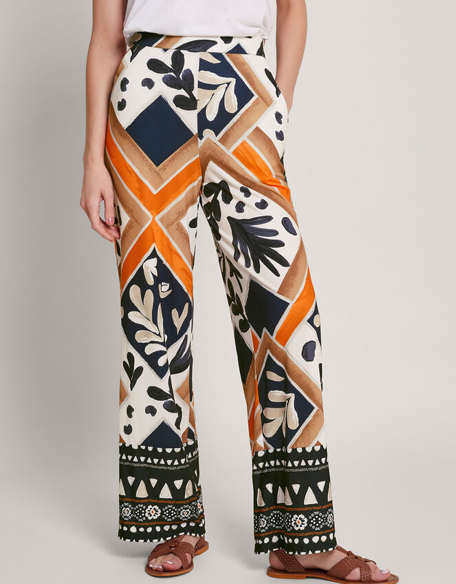 Cadenza Print Jersey Trousers, Black (BLACK), large