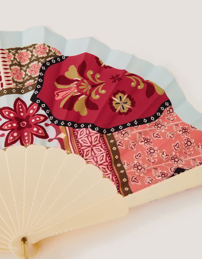 Patti Patchwork Foldable Fan, , large