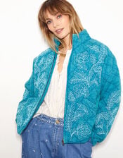 East Tate Embroidered Quilted Jacket, Teal (TEAL), large