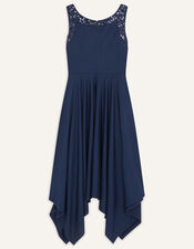 Annie Soft Hanky Hem Prom Dress, Blue (NAVY), large