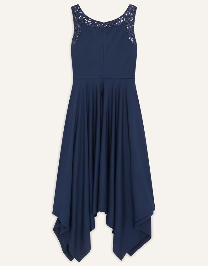 Annie Soft Hanky Hem Prom Dress, Blue (NAVY), large