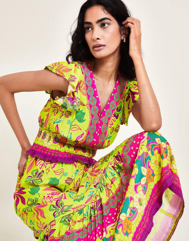Vita Floral Dress, Green (LIME), large