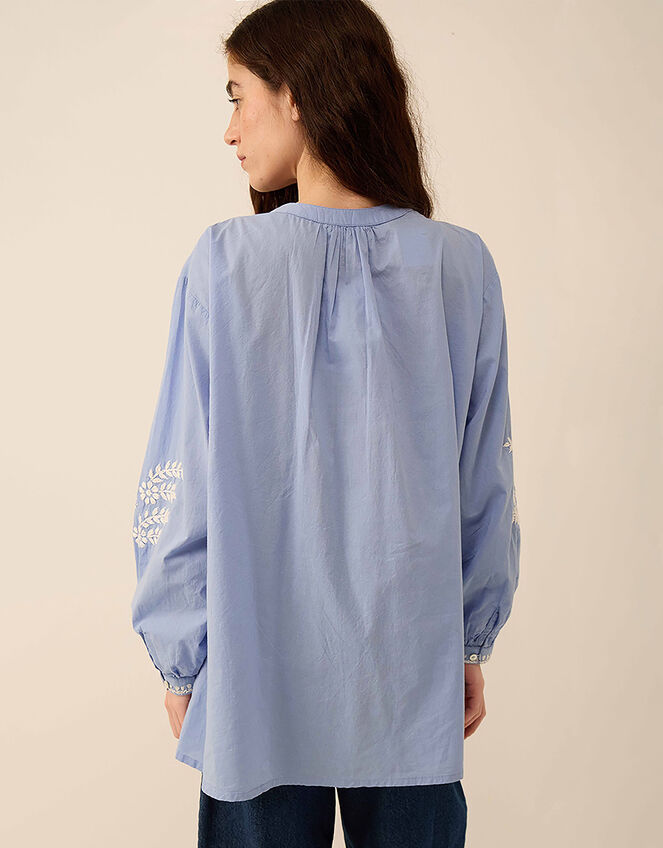East Alva Hand-Chikankari Embroidered Top, Blue (LIGHT BLUE), large