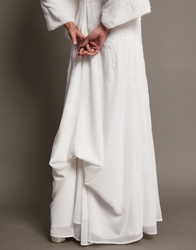 Camilla Embroidered Bridal Dress, Ivory (IVORY), large