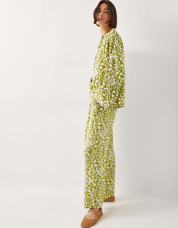 Trinny Hand-Screen Print Shirt, Green (GREEN), large