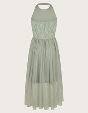 Hayley Halter Lace Prom Dress, Green (SAGE), large