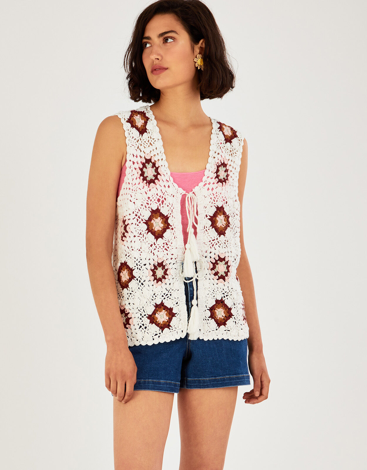Womens discount crochet waistcoat