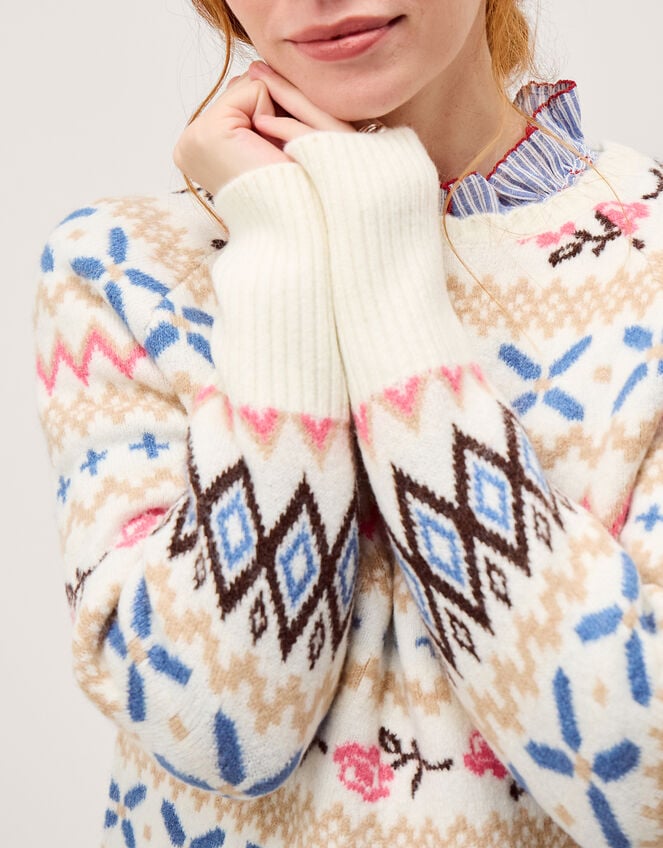 Fee Fair Isle Jumper, Ivory (IVORY), large