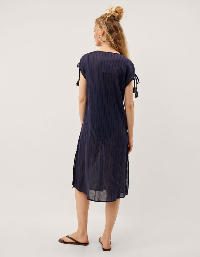 Mia Tassel Stripe Midi Kaftan, Blue (NAVY), large