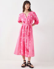 East Amber Floral Print Midi Dress, Pink (PINK), large