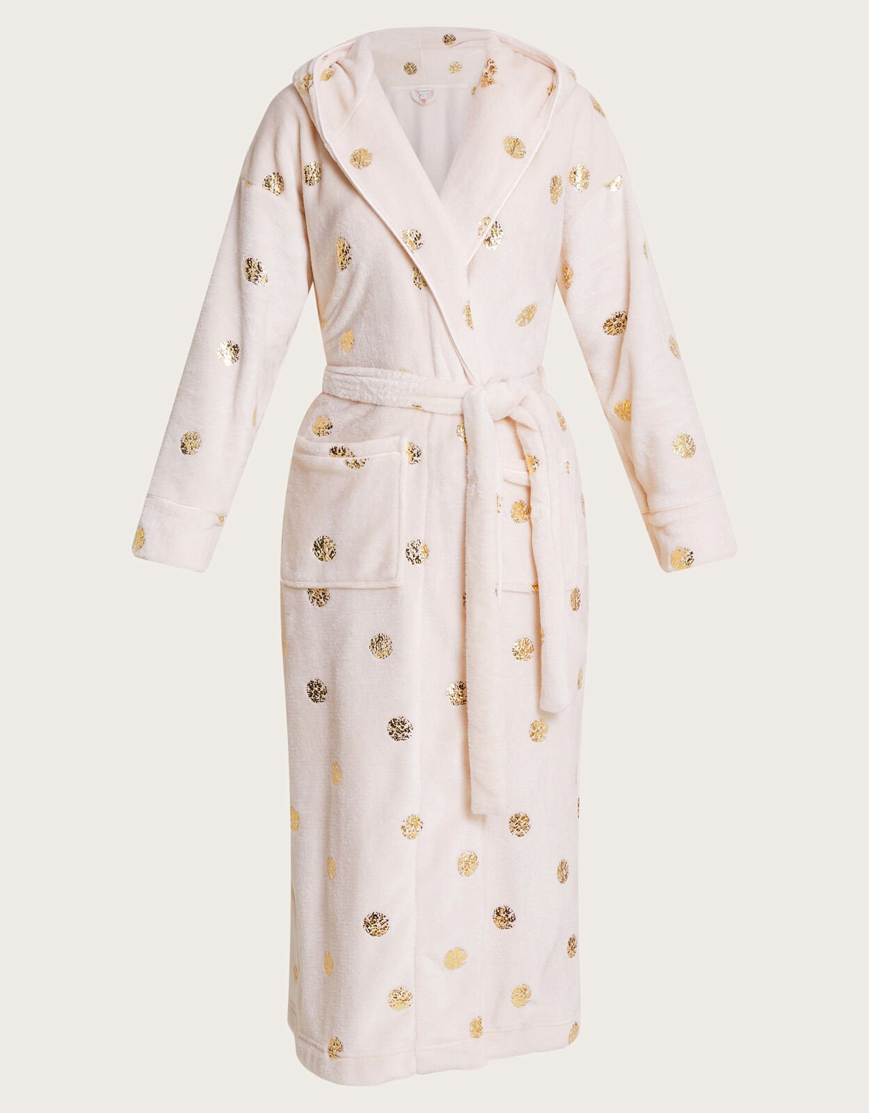 Spot Foil Hooded Dressing Gown Ivory Robes And Dressing Gowns Monsoon UK