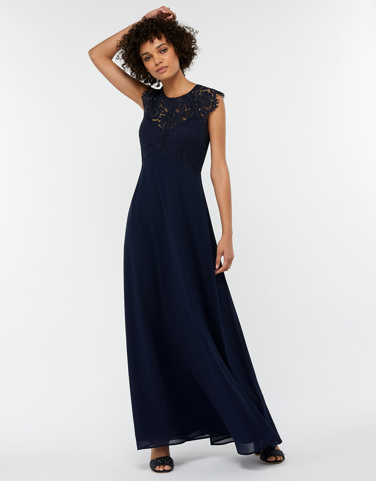 Morgane Lace Maxi Bridesmaid Dress Blue