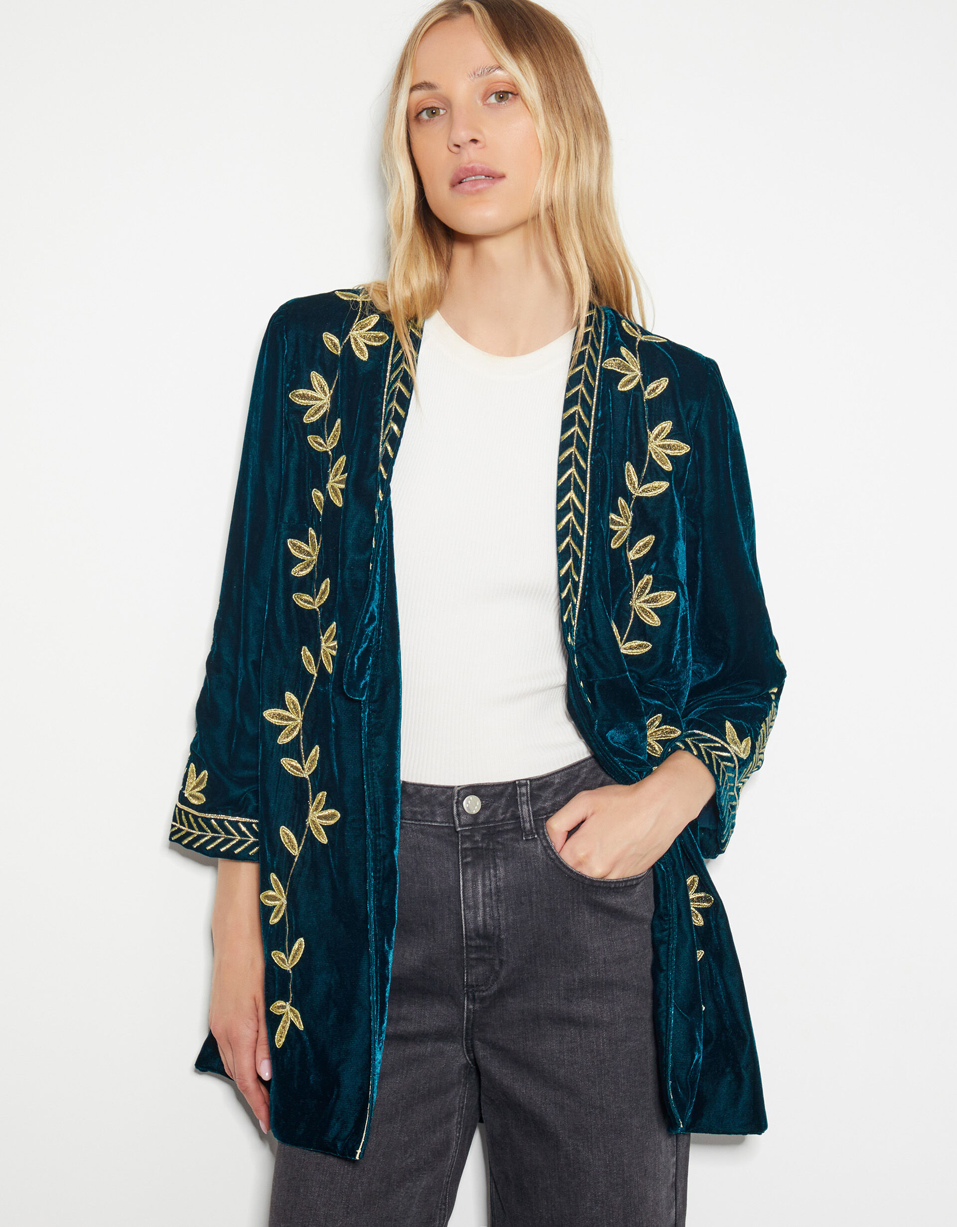 Antheaa Women Velvet Embroidered Fashion Jacket main image 0