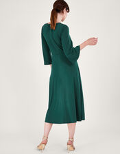 Ruched Jersey Dress, Green (GREEN), large