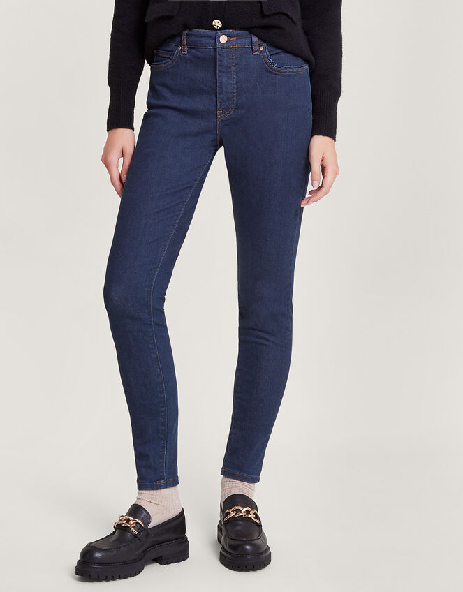 Iris Short-Length Skinny Jeans, Blue (BLUE BLACK), large