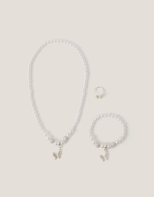 Pearly Butterfly Bridesmaid Jewellery Set, , large