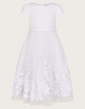 Sorcha Floral Lace Communion Dress, White (WHITE), large