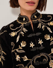 Farah Embroidered Velvet Jacket, Black (BLACK), large