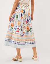 Monsoon x Charlie Taylor Printed Midi Skirt, White (WHITE), large