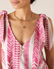 Tie Strap Jacquard Cami, Pink (PINK), large