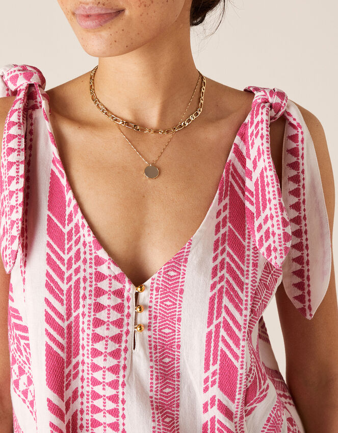 Tie Strap Jacquard Cami, Pink (PINK), large