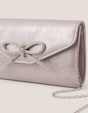 Sia Diamante Bow Clutch Bag, DARK SILVER (DARK SILVER), large