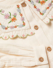 Floral Embroidered Collar Blouse, Ivory (IVORY), large