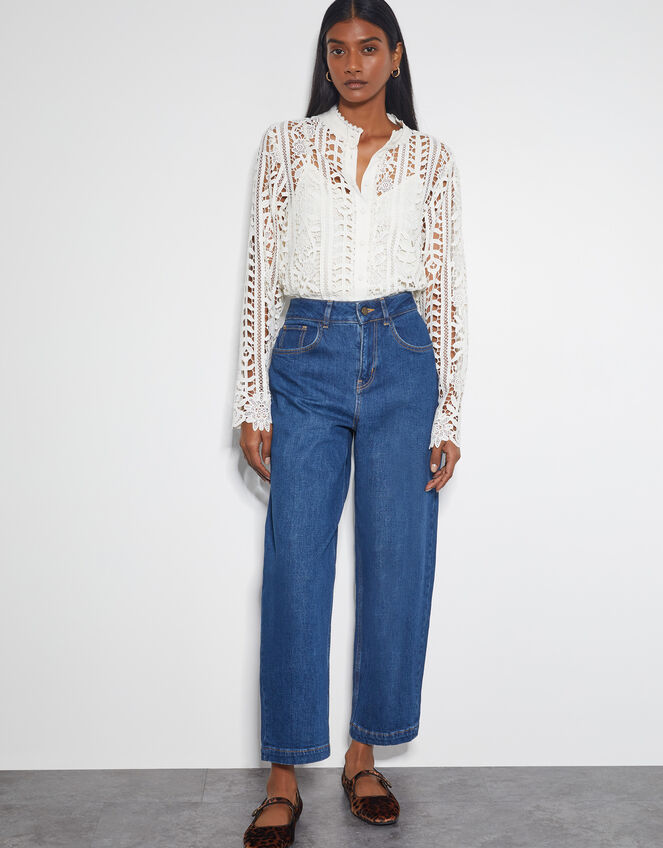 Lottie Lace Shirt, Ivory (IVORY), large