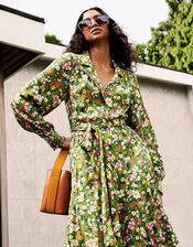 Ditsy Floral Dress, Green (GREEN), large