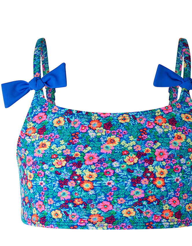 Ebony Ditsy Floral Bikini Set, Blue (BLUE), large