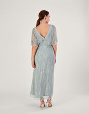 Elizabeth Embellished Shorter Length Maxi Dress in Recycled Polyester, Green (GREEN), large