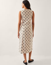 Isabel Polka Dot Midi Dress, Ivory (IVORY), large