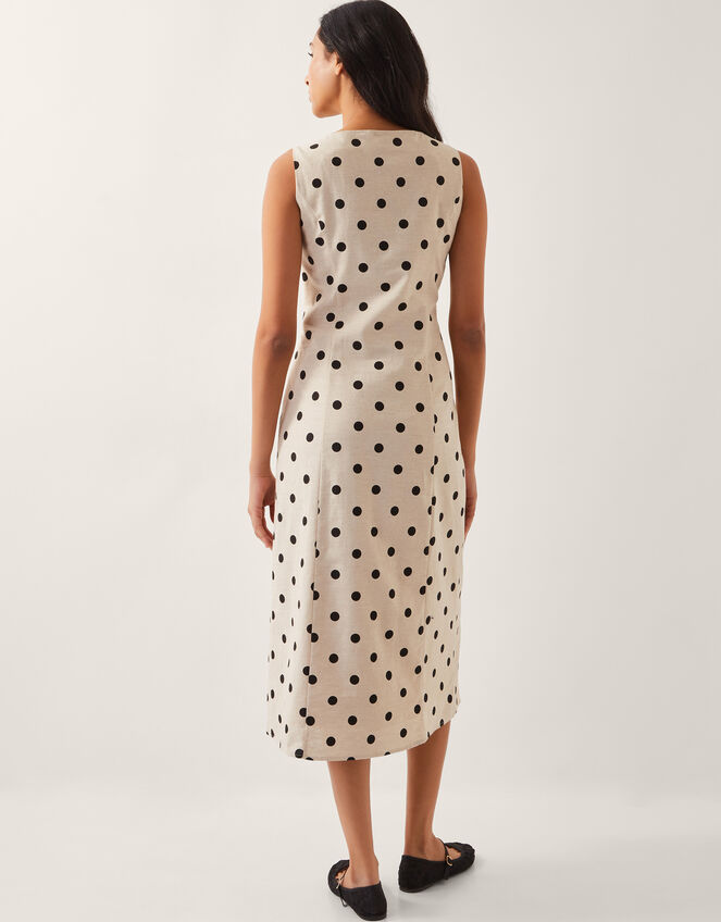 Isabel Polka Dot Midi Dress, Ivory (IVORY), large
