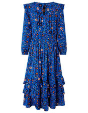 Willow Long Sleeve Printed Dress in LENZING™ ECOVERO™, Blue (BLUE), large
