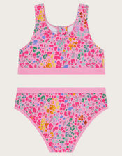 Leopard Print Sporty Bikini Set, Pink (PINK), large