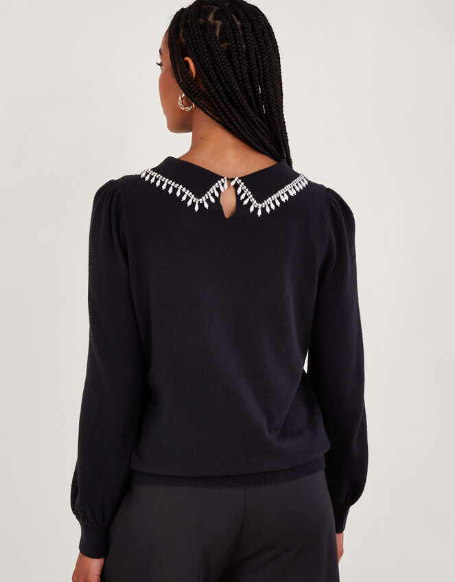 Cleo Collared Jumper, Black (BLACK), large