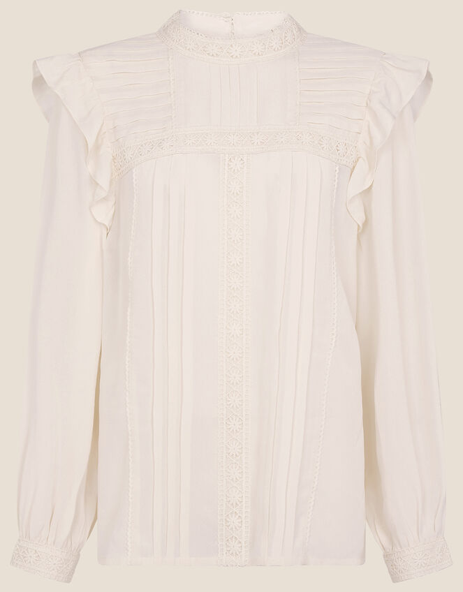 Victoriana Long Sleeve Blouse, Cream (CREAM), large