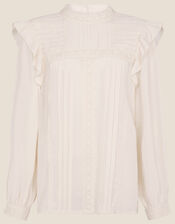 Victoriana Long Sleeve Blouse, Cream (CREAM), large