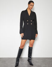 Sia Knit Blazer Dress, Black (BLACK), large