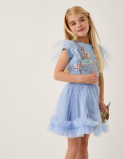 Unicorn Embellished Disco Dress, Blue (BLUE), large