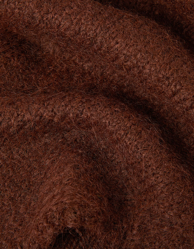 Taya Knitted Triangle Scarf, Cognac (COGNAC), large