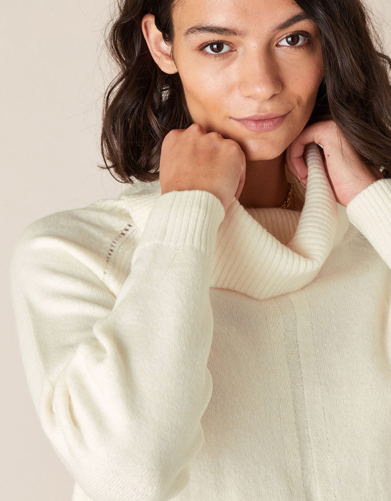 Off white cowl neck sweater online