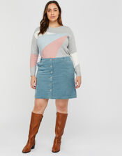 Jessica Jumbo Cord Skirt, Blue (BLUE), large