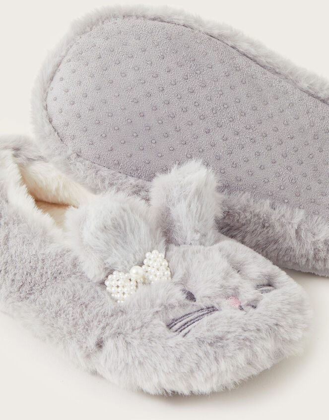 Bitsy Pearl Bunny Slippers, Grey (GREY), large