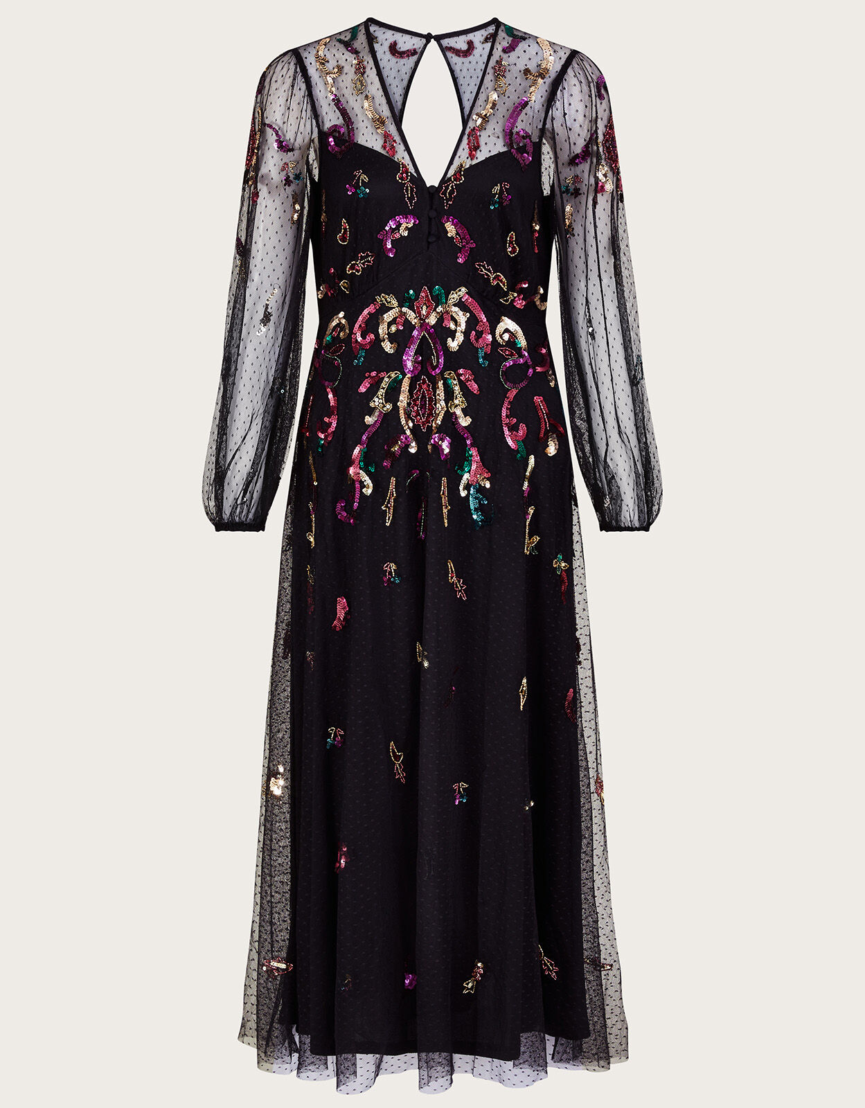 Faye Embellished Maxi Dress Black
