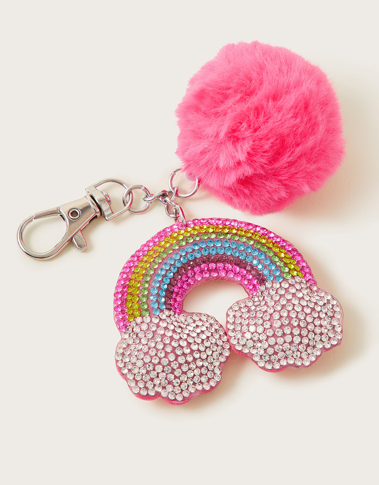 Rainbow Pom Pom Bag Charm