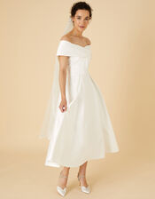 Miranda Bardot Bridal Midi Dress, Ivory (IVORY), large