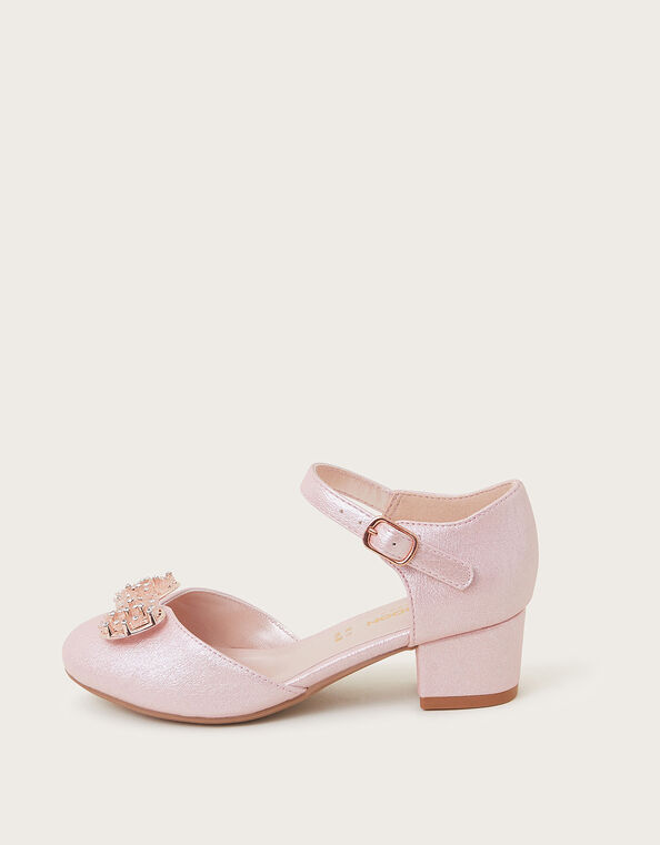 Flower Bow Two-Part Heels, Pink (PINK), large